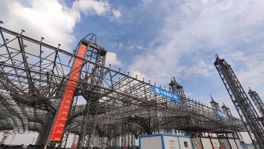 屋盖“起飞”刷新国内记录,中建八局杭州萧山国际机场项目最新动态来袭